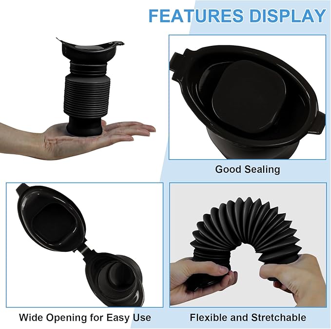Pee Bottles for Men, Portable Urinal for Men, Collapsible Urine Bottle 750ML, Car Urinals for Men and Women, Emergency Urinal Shrinkable Pocket Toilet for Travel, Camping, Traffic Jam, Road Trips