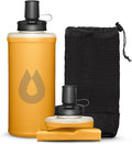 HydraPak PackFlask (500ml or 750ml) - Harness Mounted Water Bottle for Backpacks - Hands-Free, Easy-Access, Ultra-Light, Collapsible Pack Softflask for Hiking & Backpacking