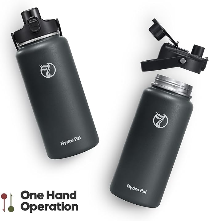 64oz Half Gallon Insulated Water Bottle with 2-in-1 Lid (Chug & Straw), Double Walled Vacuum Stainless Steel Water Bottles, Wide Mouth Leakproof Insulated Jug with Straw
