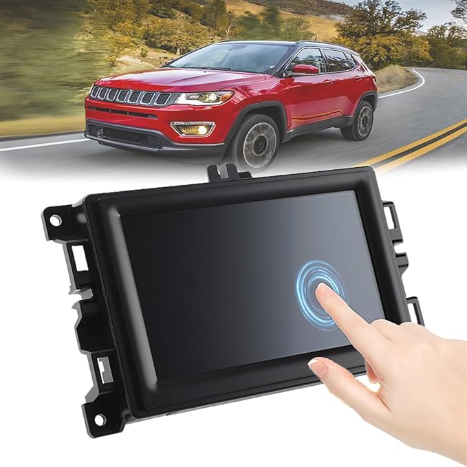 7" Uconnect Touch Screen Replacement Display with Bracket for 2017-2020 Jeep Compass TDO-WXGA0700K00057-V1 TDO-WXGA0700K00033-V2 fit Radio Navigation