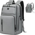 Expandable Business Backpack with 17" Laptop Compartment - Waterproof, Airline Approved, 33L-42L Capacity, for Work & Travel, Gray