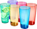 Khen Classic Plastic Reusable Drinking Glasses (Set of 6) Restaurant Cups Style 20 oz Acrylic Unbreakable Water Tumbler, Juice, Wine Cups | BPA-Free | Top-Rack Dishwasher Safe, Tritan Shatterproof