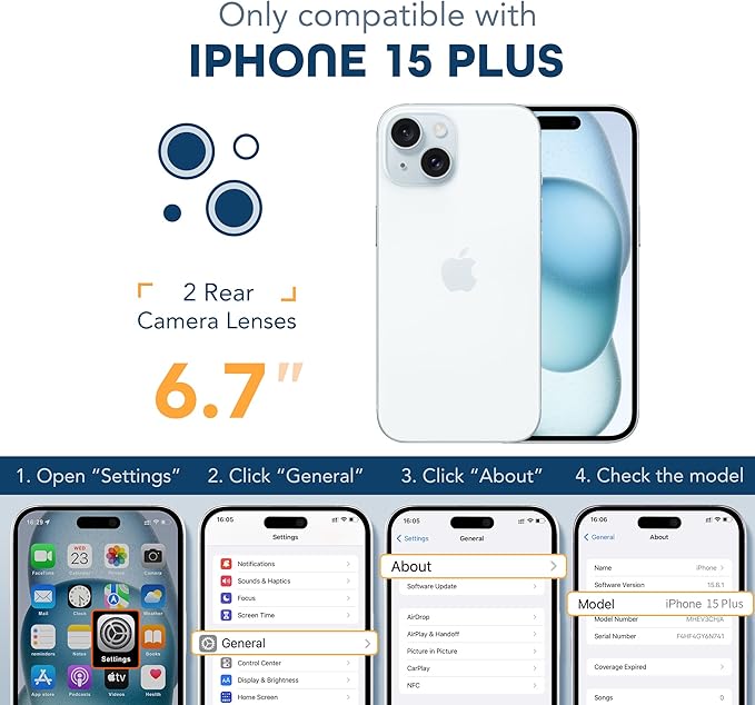 TIESZEN for iPhone 15 Plus Case, Compatible with MagSafe, Built-in Privacy Screen Protector and Camera Protection, Anti Spy Full Body Dustproof Shockproof Hard Phone Case 6.7", Sky Blue