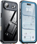 ANTSHARE for iPhone Air Case, IP68 Waterproof Shockproof Case, [Built-in Screen Protector] - 12 FT Military Dropproof - Full Body Heavy Duty Rugged Phone Cover 6.5 inches - Blue/Clear