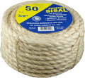 T.W Evans Cordage 23-205 Twisted Multi-Purpose Rope, 1/4 in Dia x 50' L, 900 Lb