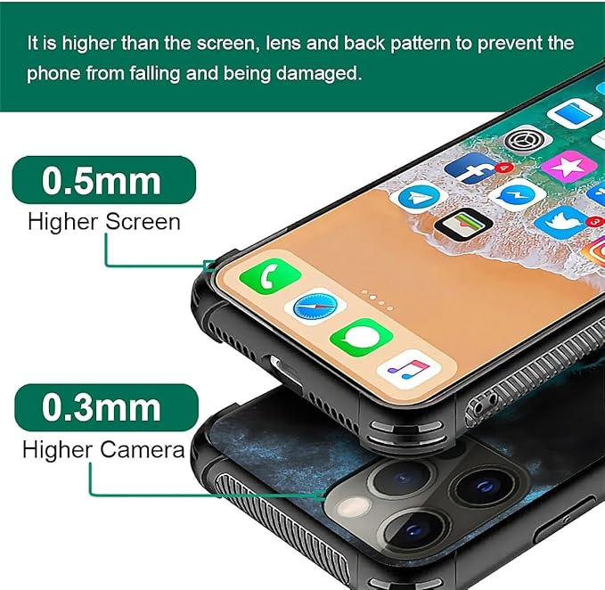 for iPhone 11 Pro Max Case, Blue Breathing Wolf Pattern Graphic Design Girl Boy Soft Silicone Hard Acrylic Shock Protection for iPhone 11 Pro Max