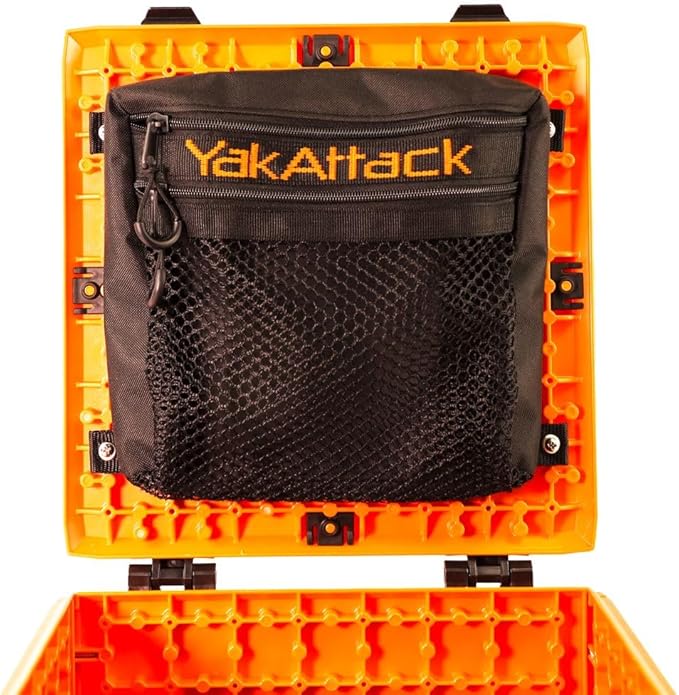 YakAttack 13" Dual Compartment Mesh Storage Bag | Compatible with BlackPak Pro & ShortStak | Heavy-Duty Quick-Dry Mesh with Two Zippered Compartments | Kayak Storage Accessories Organizer