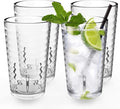 ALIMOTA Plastic Tumblers Cups, [UNBREAKABLE Acrylic] Plastic Water Tumbler Drinking Glasses, 13-Ounce Set of 4, Shatter-Proof, Dishwasher Safe, BPA Free, Reusable Cups for Water, Juice, Cocktail…