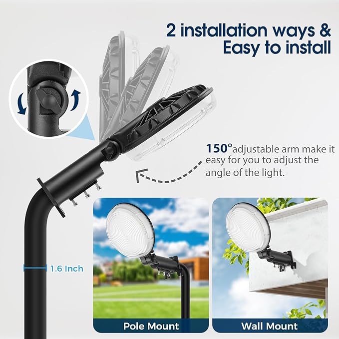 2 Pack LED Barn Light, 150W 21000LM Dusk to Dawn Outdoor Lighting, Yard Lights, 6500K Daylight, Outdoor Security Lighting, IP66 Waterproof Street Lights for Farmhouse, Garage, Warehouse