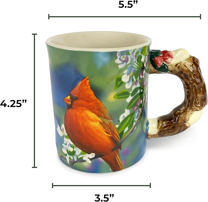 Rivers Edge Products 3D Ceramic Coffee Mug with Handle, 15 Ounces, Espresso Cups and Coffee Cups Ceramic, Perfect for Coffee, Expresso, Latte, or Tea