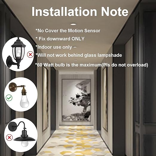 LPHUMEX 3pcs Motion Sensor Light Sockets, E26/E27 Screw in Motion Sensor Sockets for Existing Lights, Dusk and Dawn Auto Lights Motion Detector Indoor for Front Door Porch Garage Closet