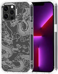 MOSNOVO Case for iPhone 13 Pro Max, [Buffertech 6.6ft Military-Grade Drop Protection] [Anti Peel Off Tech] Clear TPU Bumper Phone Case Cover Design - White Dragon