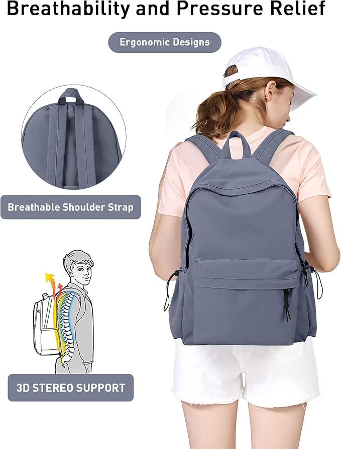 BJLFS School Bag Backpack for Women Kids Teens Girls, Small Bookbag College Student Backpack for School Men Boys, Mochilas Escolares para Casual Daypack Mini Book Bag Blue ﻿