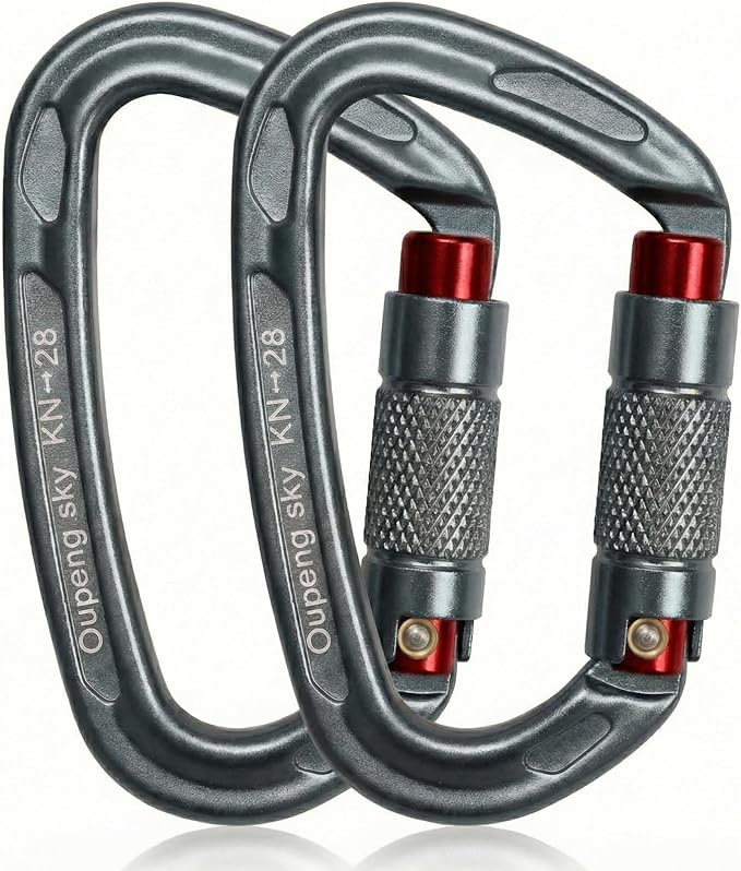 Oupeng sky Auto Locking Carabiner Clips - 28KN (6172lbs) Heavy Duty Caribeaners, Large Carabiner Clip for Keychains，Hammock，Camping, Gym, Hiking, Outdoor ，Dog Leash