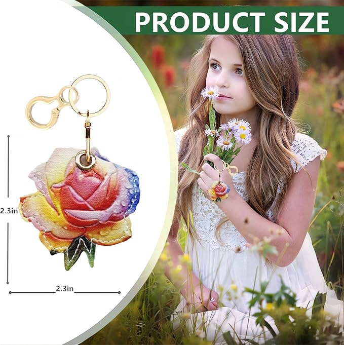 Leather Keychain Holder Case Compatible with AirTag,Cute air tag Cover with Keychain Ring,GPS Tracker Case for Keys