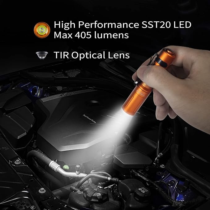ThruNite Archer Mini Pocket EDC Pen Flashlight, USB-C Rechargeable Mini LED Flashlights, 405 Lumens Slim Pen Light with Clip for Inspection, Everyday Carry and Emergency Use