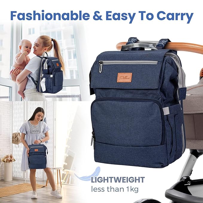PILLANI Baby Diaper Bag Backpack - Baby Bags for Girls & Boys, Large Waterproof Diaper Backpack - Baby Shower Gifts & Registry Must Haves - Travel Diaper Bags with Changing Pad - Stuff for Newborn