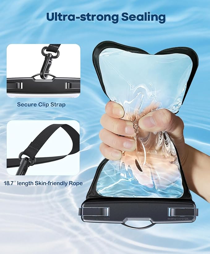 3 Pack Waterproof Phone Pouch IPX8 Universal Waterproof Case Dry Bag Phone Protector for iPhone 17/16/15/14 Pro Max Plus XS XR X8 Galaxy S25 S24 Pixel Up to 8.4"(Multicolor 3)