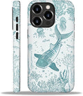 for iPhone 16 Pro Max Case,HH2 Ocean Whale Shark Hybrid 2 Layer Hard Shell Silicone Protective Pattern Design Case