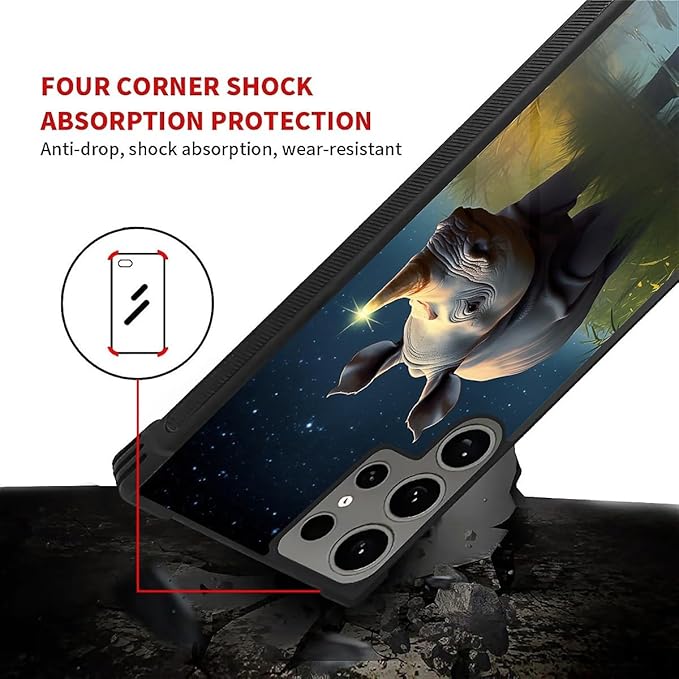 for Samsung Galaxy S24 Ultra Case, Rhino Water Marshes Pattern Graphic Design Girl Boy Soft Silicone Hard Acrylic Shock Protection for Samsung Galaxy S24 Ultra
