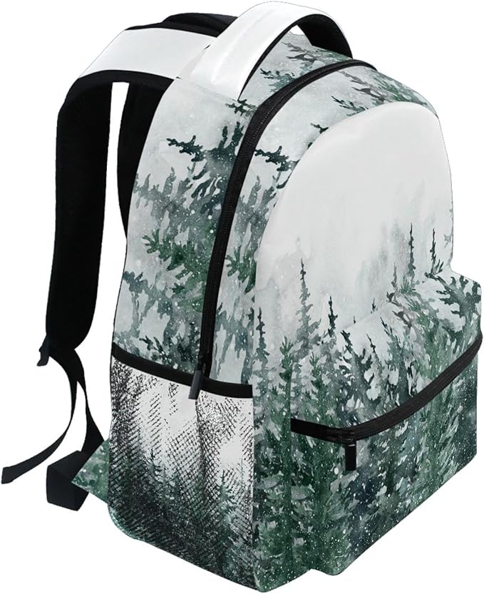 Winter Forest Kids Backpack Pinewood Tree School Backpacks Boy Girl Preschool Book Bag