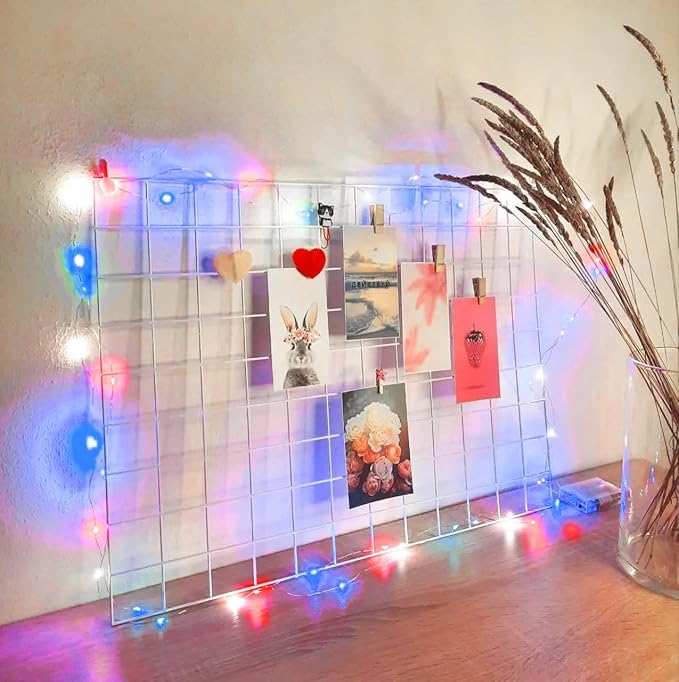 4th of July Decorations, 4 Pack Red White and Blue Fairy Lights Battery Operated with Timer, Waterproof 16FT 50 LED Starry String Lights for Independence Day 250th Anniversary Memorial Day Home Decor