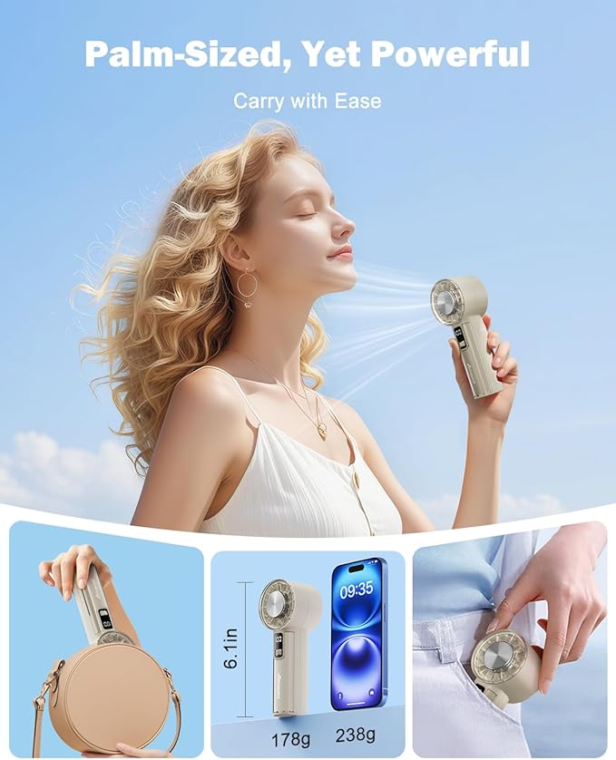 AMACOOL Handheld Fan with Ice Cooler, Mothers Day Gifts for Mom Her Women Girl, Mini Portable Cooling Fan, Small Yet Powerful, Personal Hand Fans for Travel Essentials Beach Makeup Must Have