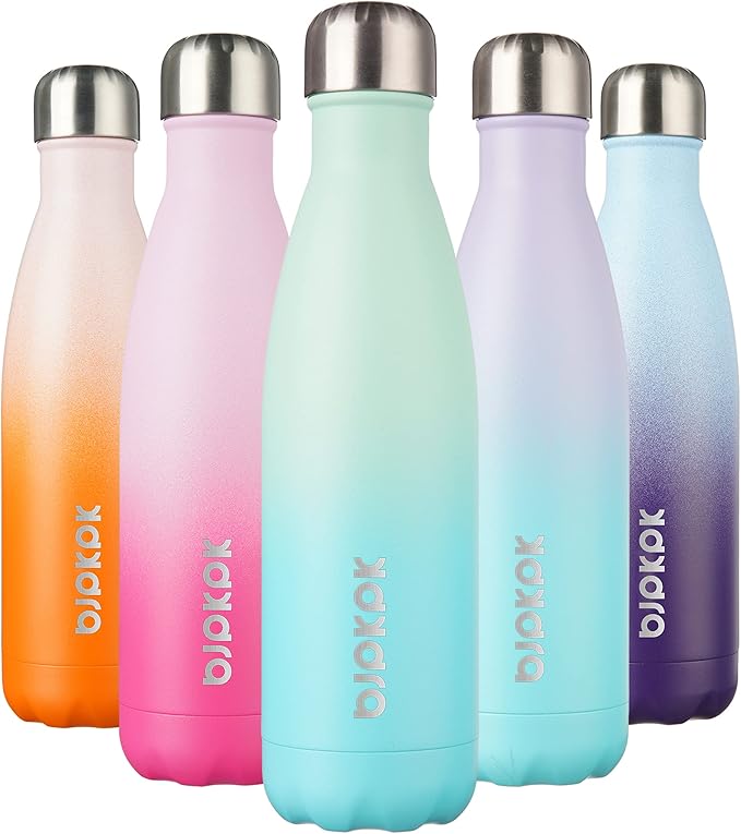 BJPKPK 17oz Insulated Stainless Steel Water Bottles,Sports Water Bottles Keep Cold for 24 Hours and Hot for 12 Hours,BPA Free for Travel,Mint