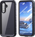 for Samsung Galaxy A37/A36 5G Case, IP68 Waterproof Shockproof Case, [Built-in Screen Protector] Military Dropproof Full Body Heavy Duty Rugged Phone Case for A37/A36 5G - Black/Clear