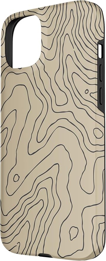 Coyote Country Guide Lines Topographical Contour Map Case for iPhone 15 Plus