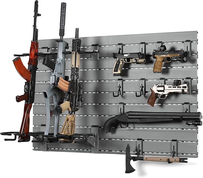 Savior Equipment Wall Rack System Heavy-Duty Steel Tactical Rifle Carbine Shotgun Handgun Storage Wall Mount, Modular Firearms Gun Wall Gear Accessories Organizer, Holds up to 6 Rifles & 6 Pistols