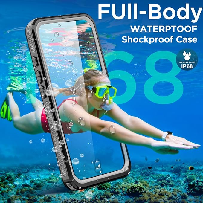 AICase Magnetic for iPhone 16 Pro Max Case Waterproof Magsafe[Ring Invisible Stand & Screen Protector][IP68 Underwater][Dropproof][Dustproof][Real 360] Shockproof Protective Phone Case 6.9''2024