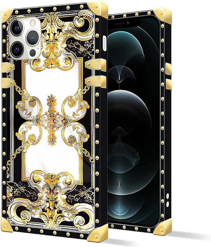 Compatible with iPhone 11 Pro Max Case, Gold Grain Flowers Luxury Golden Decoration for Girl Women Soft TPU Shockproof Protective Hard PC Back for iPhone 11 Pro Max