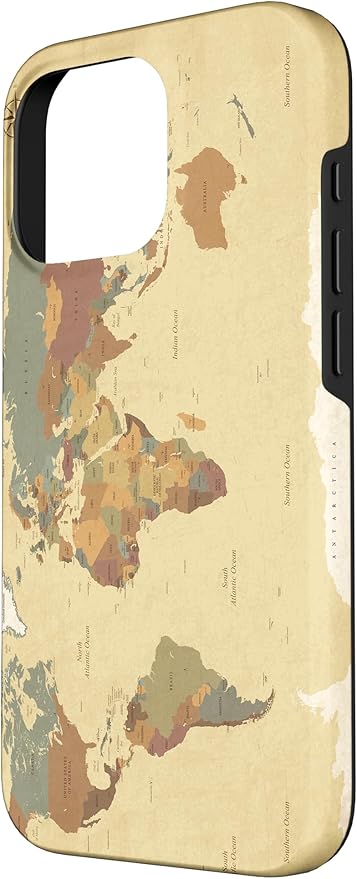 Globe Map Smartphone Cell Cover Gift World Map Pattern Phone Case for iPhone 16 Pro