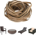 M METERXITY 1-Pack Wicker Repair Kit, 8mm x 66ft/20m Plastic Flat Rattan Replacement Supplies for Patio Furniture Repair/Basket Making/Chair Weaving, Synthetic Woven Rattan [Khaki]