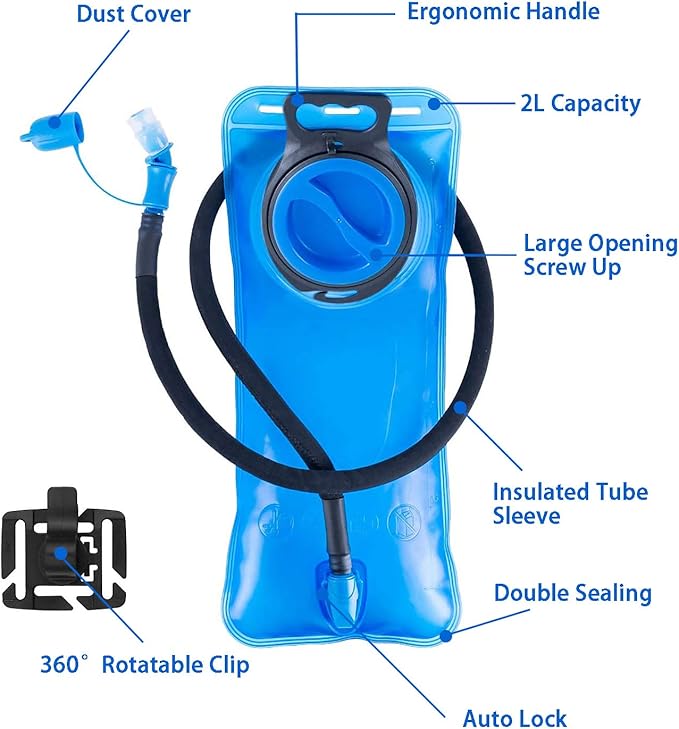 Hydration Bladder 1.5L-2L-3L,Leak Proof Water Reservoir with Insulated Sleeve, BPA Free Military Water Storage Bladder Bag Hydration Pack Replacement,Great for Bicycling Hiking Camping Hunting Running