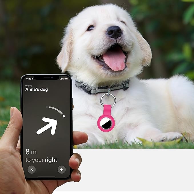 Linsaner Case for AirTag 2nd Gen (2026) & 1st Gen, Silicone Holder Keychain Key Ring, Protective Cover for Apple for Air Tags, GPS Finder Accessories for Bags, Pets, Kids, Luggage, Hot Pink