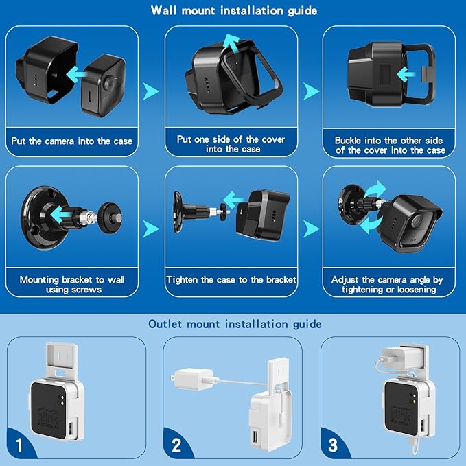 Hogee All-New Blink Outdoor 4 (4th Gen) Camera, Weatherproof Protective Housing and 360 Adjustable Mount with Sync Module 2 - 3 Pack