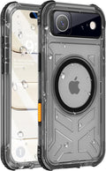 for iPhone Air Waterproof Case with Magsafe, Built-in [Camera & Screen Protector] [Lanyard], IP68 Water Proof Full Body Dustproof Heavy Duty Frosted Protective Phone Cover, 6.7" Black