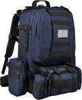 CVLIFE Tactical Backpack Military Army Rucksack 60L Large Assault Pack Detachable Molle Bag, Blue