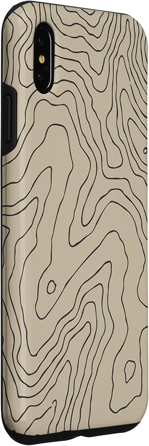 Coyote Country Guide Lines Topographical Contour Map Case for iPhone XS Max