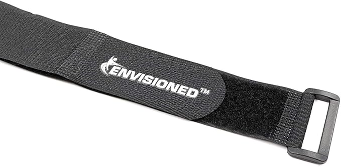 Reusable Cinch Straps 3" x 60" - 4 Pack, Multipurpose Strong Gripping, Quality Hook and Loop Securing Straps (Black)