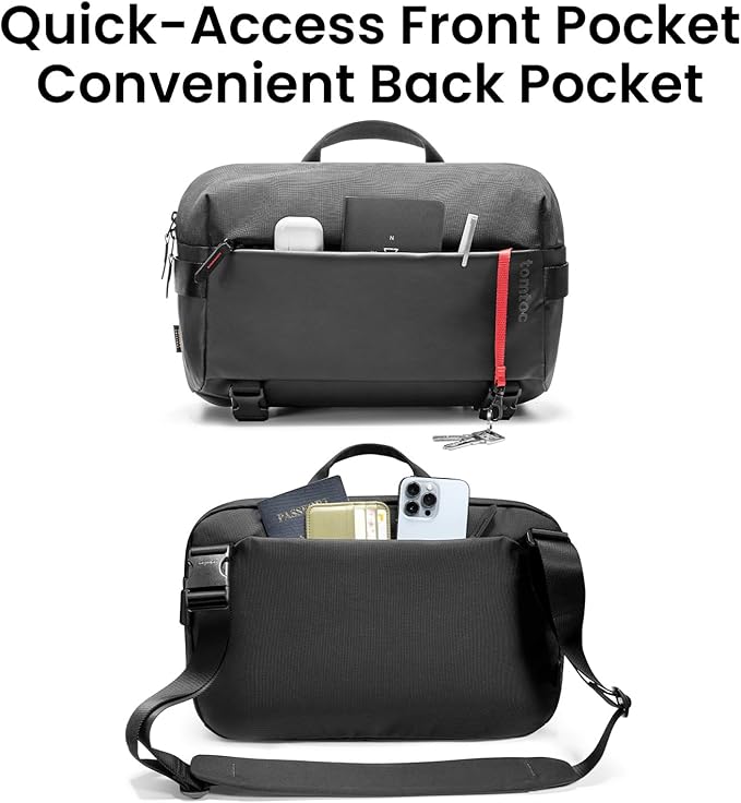 tomtoc Compact EDC Sling Bag 3L-10L, Minimalist Crossbody Bag Chest Shoulder Pack for Men Women, X-pac/Recycled Polyester