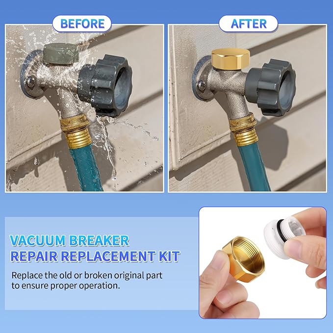 Boltigen Outdoor Faucet Repair Kit, Vacuum Breaker Outside Faucet Set for VACVBKX1B, ASSE 1019-A Hose Bib Spigot Replacement Kit for Anti-Siphon Frost-Free Sillcock Valves