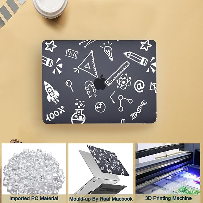 Case Cover for MacBook Pro 14 inch 2025-2021 Release M4 M3 M2 M1 Pro/Max (Model A2442 A2779 A2918 A2992 A3112 A3185 A3401),14.2" Hard Case & Soft Keyboard Cover,Science Formula