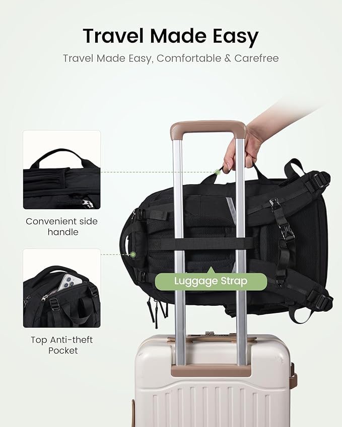 LOVEVOOK Everyday Laptop Backpack for Women & Men With Giant Tumbler Holder,15.6 Inch Classic Travel Work College Teacher Carry on Backpack Purse,Waterproof Computer laptop Bag Hiking Backpack,Black
