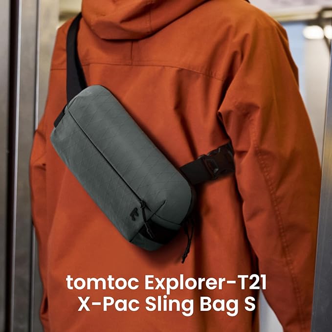 tomtoc Compact EDC Sling Bag 3L-10L, Minimalist Crossbody Bag Chest Shoulder Pack for Men Women, X-pac/Recycled Polyester