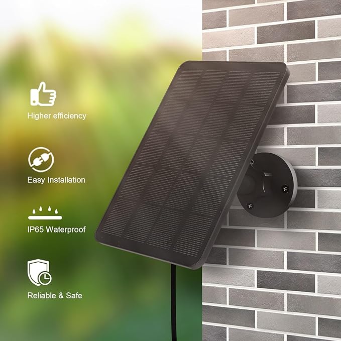2 Pack Solar Panel for Blink Outdoor 4 (4th Gen) Camera, 4W Solar Panels with USB-C Port, Rubber Plug, IP65 Waterproof, 13.12Ft Cable