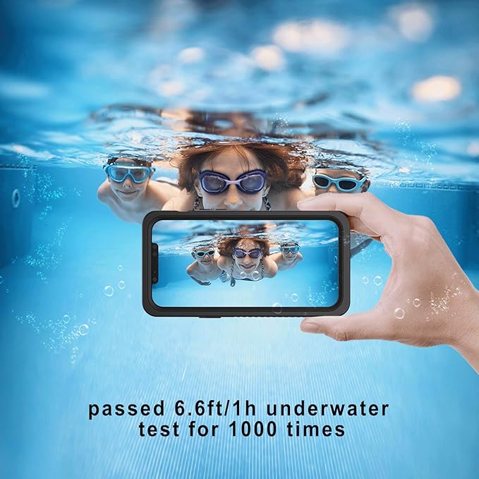 Lanhiem for iPhone 12 Case, Waterproof Dustproof Shockproof Case with Built-in Screen Protector [Not for iPhone 12 Pro], Full Body Underwater Protective Cover for iPhone 12 6.1 inch -Black