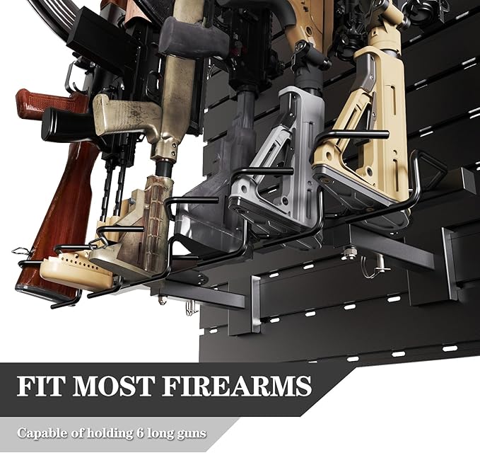 Gun Racks for Wall, Heavy-Duty Aluminium Slatwall Panels Gun Wall Mount Storage, 10 Pieces Panels